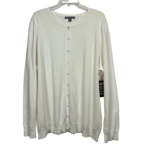 Jessica London Women’s Button Cardigan Sweater Sz 1X (22/24) Color White Stretch